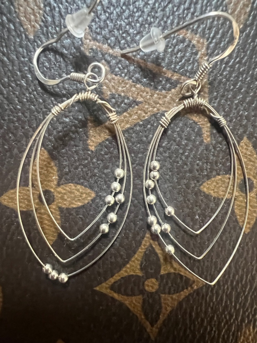 Sterling 925 Hoop Earrings in Silver Tone
